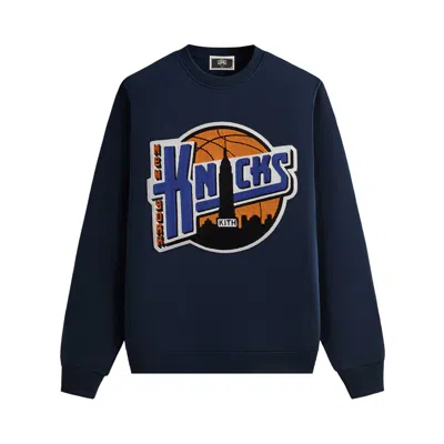 Pre-owned Kith For The New York Knicks City Vintage Nelson Crewneck 'nocturnal' | Blue | Men's Size Xl