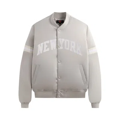Pre-owned Kith For The New York Knicks Empire Satin Bomber Jacket 'wake' In Gray