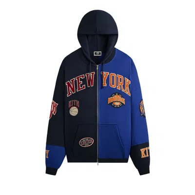 Pre-owned Kith For The New York Knicks Mash Up Cropped Braxton Vintage Hoodie 'nocturnal' | Black | Men's Size
