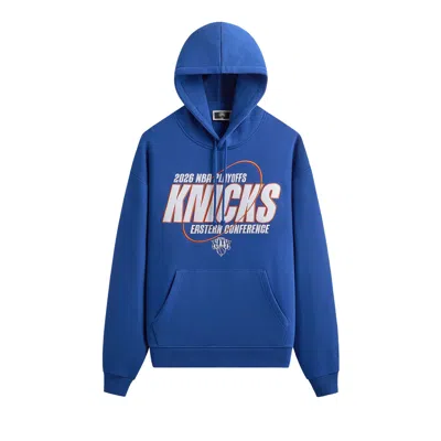 Pre-owned Kith For The New York Knicks Playoffs Nelson Hoodie 'current' | Blue | Men's Size L
