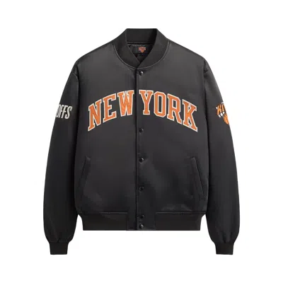 Pre-owned Kith For The New York Knicks Playoffs Satin Bomber Jacket 'black' | Men's Size S