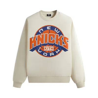 Pre-owned Kith For The New York Knicks Showtime Vintage Nelson Crewneck 'sandrift' | Cream | Men's Size M In White