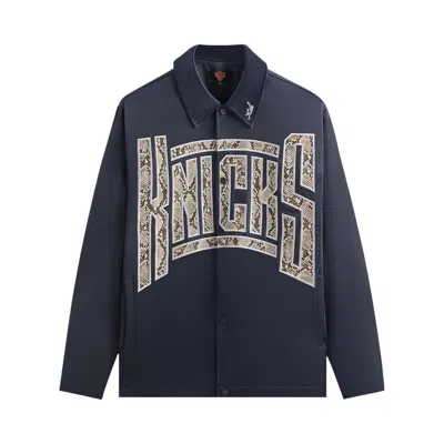 Pre-owned Kith For The New York Knicks Snap Front Coaches Jacket 'nocturnal' | Blue | Men's Size M