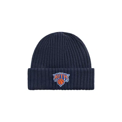 Pre-owned Kith For The New York Knicks Superman Logo Beanie 'nocturnal' | Black | Men's Size Onesize