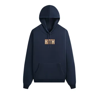 Pre-owned Kith For The New York Knicks Wingman Vintage Nelson Hoodie 'nocturnal' | Blue | Men's Size L