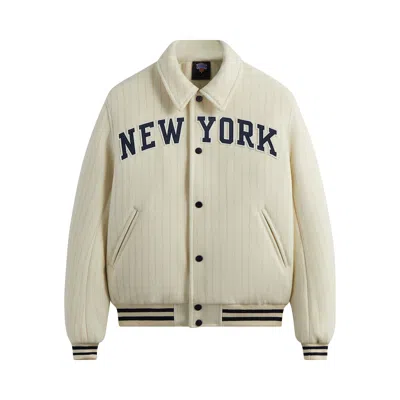 Pre-owned Kith For The New York Knicks Wool Collared Coaches Jacket 'silk' | Cream | Men's Size Xl