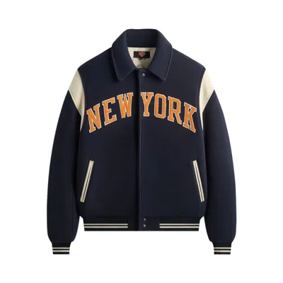 Pre-owned Kith For The New York Knicks Wool Varsity Jacket 'nocturnal' | Black | Men's Size L