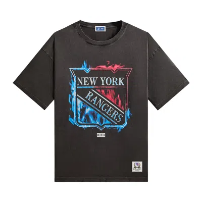 Pre-owned Kith For The New York Rangers Fire Vintage Jones Tee 'black' | Men's Size Xl