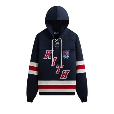Pre-owned Kith For The New York Rangers Retro Delk Hoodie 'nocturnal' | Black | Men's Size Xl