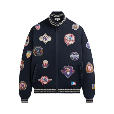 Pre-owned Kith For The New York Yankees All-over Embroidered Wyona Full Zip 'nocturnal' | Black | Men's Size X