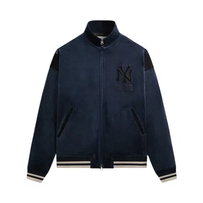 Pre-owned Kith For The New York Yankees Luxe Velour Track Jacket 'nocturnal' | Black | Men's Size Xl