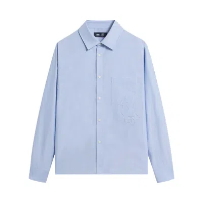 Pre-owned Kith For The New York Yankees Oxford Deon Overshirt 'equilibrium' | Blue | Men's Size S