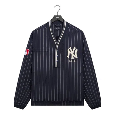 Kith For The New York Yankees Tropical Wool Raffi Pullover 'nocturnal' In Blue