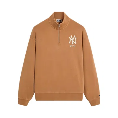 Pre-owned Kith For The New York Yankees Vintage Nelson Quarter Zip 'dusk' | Grey | Men's Size Xl