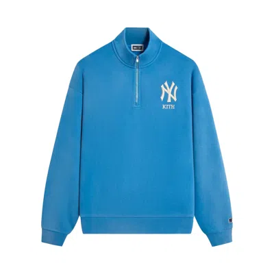 Pre-owned Kith For The New York Yankees Vintage Nelson Quarter Zip 'skylight' | Blue | Men's Size M