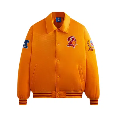 Pre-owned Kith For The Nfl: Buccaneers Satin Bomber Jacket 'cone' In Orange