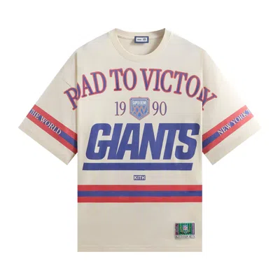 Pre-owned Kith For The Nfl New York Giants Victory Vintage Bishop Tee 'sandrift' | White | Men's Size M