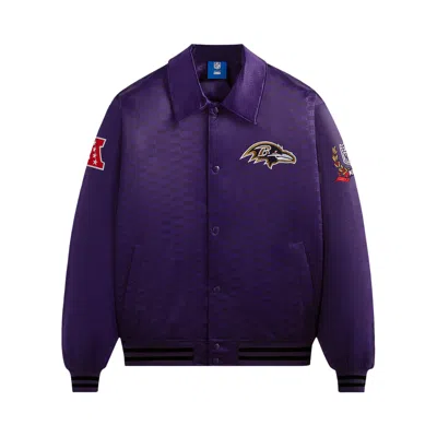 Pre-owned Kith For The Nfl: Ravens Satin Bomber Jacket 'traveler' In Purple