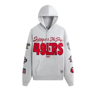 Pre-owned Kith For The Nfl San Francisco 49ers Faithful Vintage Hoodie 'light Heather Grey' | Men's Size L In Gray