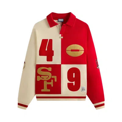 Pre-owned Kith For The Nfl San Francisco 49ers Vintage Rugby 'sandrift' | White | Men's Size Xl