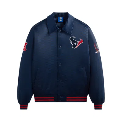 Pre-owned Kith For The Nfl: Texans Satin Bomber Jacket 'meter' In Blue