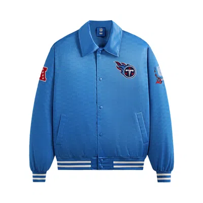 Pre-owned Kith For The Nfl: Titans Satin Bomber Jacket 'ato' In Blue