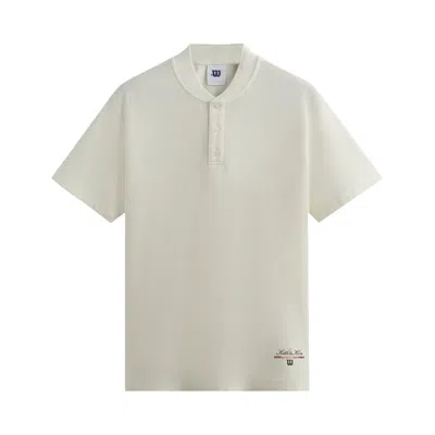 Pre-owned Kith For Wilson Pique Pearson Henley Pullover 'cloud' In Cream