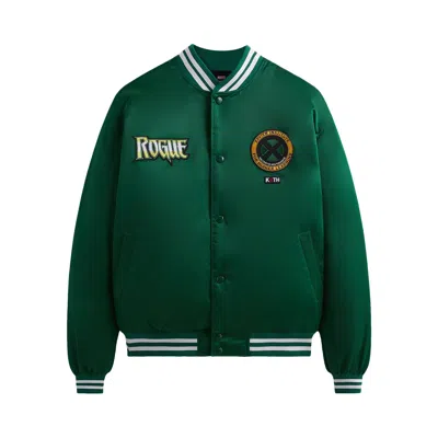 Pre-owned Kith For X-men Gambit Satin Bomber Jacket 'conifer' In Green