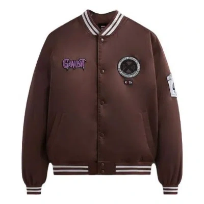 Kith For X-men Gambit Satin Bomber Jacket 'force' In Brown