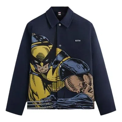 Kith For X-men Wolverine Tapestry Coaches Jacket 'nocturnal' In Multi