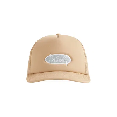 Pre-owned Kith Freeway Logo Poly Foam Nolan Trucker Hat 'canvas' | Tan | Men's Size Onesize In Brown