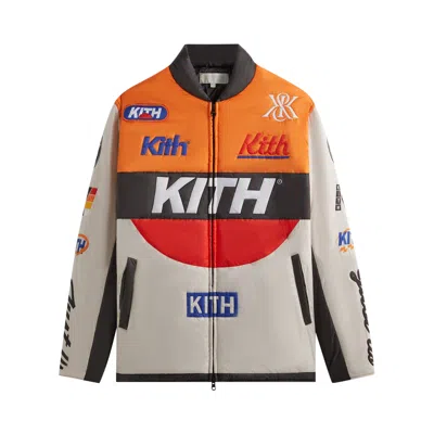Pre-owned Kith Full Zip Brixton Puffed Shirt Jacket 'sandrift' In Multi