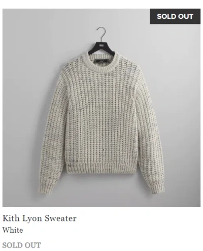 Pre-owned Kith Fw23 Lyon Sweater (deadstock) In White