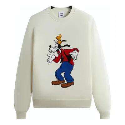 Kith Fw23 X Disney Mickey & Friends Astonished Goofy Vintage Crewneck 'sandrift' In White