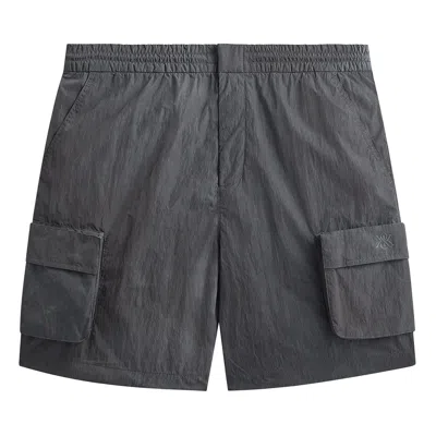 Pre-owned Kith Garment Dye Wrinkle Nylon Evan Cargo Short 'thunder' | Grey | Men's Size Xl In Gray