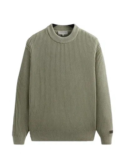 Kith Garment-dyed Knit Crewneck In Green
