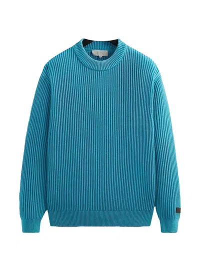 Kith Garment Dyed Meyer Crew-neck Sweater In Blue