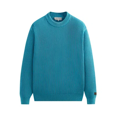 Pre-owned Kith Garment Dyed Meyer Knit Crewneck 'fresco' | Teal | Men's Size M