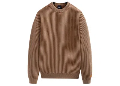 Pre-owned Kith Garment Dyed Meyer Knit Crewneck Sweatshirt In Sumo