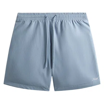 Pre-owned Kith Garment Washed Nylon Active Swim Short 'analysis' | Blue | Men's Size Xxl