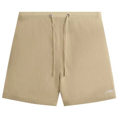 Pre-owned Kith Garment Washed Nylon Active Swim Short 'arete' | Tan | Men's Size Xs In Brown