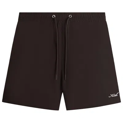 Pre-owned Kith Garment Washed Nylon Active Swim Short 'incognito' | Brown | Men's Size Xxl