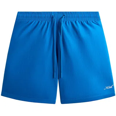 Pre-owned Kith Garment Washed Nylon Active Swim Short 'lake' | Blue | Men's Size L
