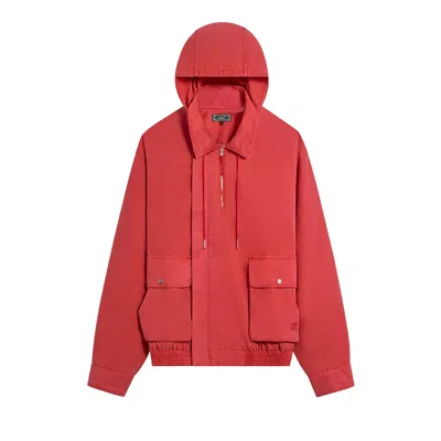 Pre-owned Kith Garment-dyed Cotton Faille Kip Jacket 'fame' | Red | Men's Size M