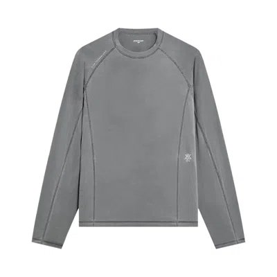 Pre-owned Kith Garment-dyed Paneled Donovan Tee 'shadow' | Grey | Men's Size Xxl