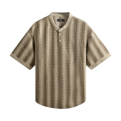 Pre-owned Kith Geo Crochet Warner Pullover 'veil' | Tan | Men's Size S In Brown
