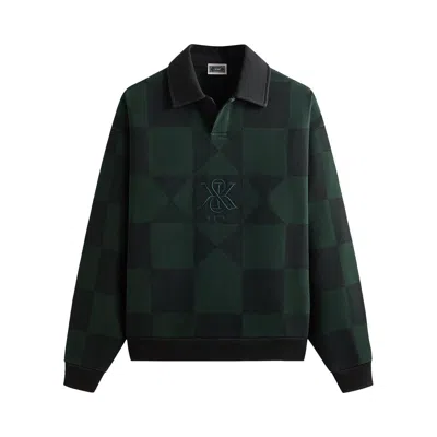 Pre-owned Kith Geo Quilted Nelson Rugby 'stadium' | Green | Men's Size Xl