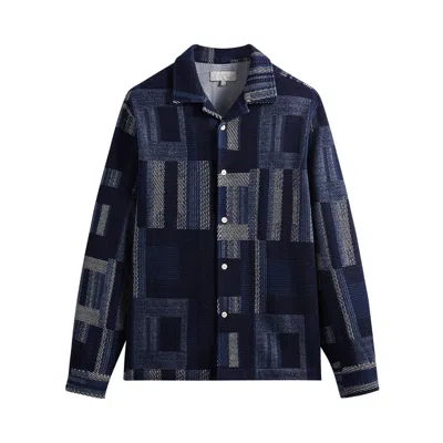 Pre-owned Kith Geometric Knit Cohen Shirt 'nocturnal' In Blue