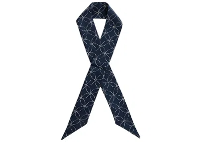 Pre-owned Kith Geometric Stitch Silk Tie Scarf In Nocturnal