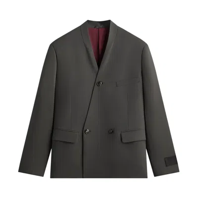 Pre-owned Kith Giorgio Armani & &kin Milano Crepe Collarless Jacket 'dark Ash' | Grey | Men's Size M In Gray